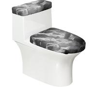 Set di copriwater elastici, morbidi e lisci, per una stampa unica con cielo grigio, decorazione per la casa, facile da pulire e installare