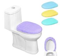 Set Di Copriwater Per WC, Set Da 4 Coprisedili In Velluto | Morbidi e Lavabili, Con Elastico Sul Fondo, Adatti Alla Maggior Parte Dei Asse WC (43-58 cm)