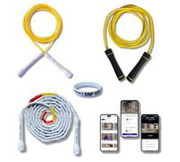 Set di corda per saltare professionale con app per allenamento - Elevate Rope - 3 x corda per saltare regolabile - Corda per saltare per adulti - Speed, Beaded, Heavy Rope - Cardio, Forza e trucchi -