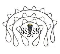 Set di corde da cacciatore, sistema di serraggio a corda, cinghia di carico regolabile, senza nodi, camion, camper, ATV, campeggio, accessori esterni, passante, clip & Go con corde da 152 cm e 6 clip