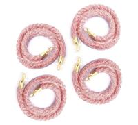 Set di corde for pali rosa con ganci dorati - 4 pezzi di corde di barriera intrecciate for il controllo della folla for la gestione degli eventi(70cm)