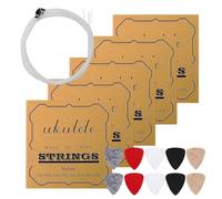 Set di corde per ukulele - Confezione da 5 corde in nylon, sostituzione universale per chitarra a c0rde | C0rde dal liscio con plettri in feltro del Regno Unito, installazione facile, suo