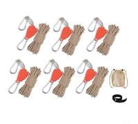 Set di corde riflettenti da campeggio con tensione regolabile per una maggiore visibilità e sicurezza (kaki)