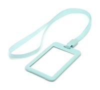 Set di cordini e porta badge da 12 set combo ID di LanyardsTomorrow. Include porta carta d'identità rigido verticale profilato e cordino colorato semplice con clip in plastica (Verde Menta)