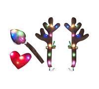 Set di corna da renna per auto, Natale con a LED, decorazione per veicoli, accattivante, luminoso, divertente design di cervi stagionali | Buon party per passeggiate in C