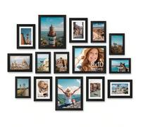 Set di cornici per collage fotografico nero, adatto per parete o tavolo, realizzato in legno ingegnerizzato e acrilico infrangibile, disponibile in misure 8x10, 5x7 e 4x6 pollici Nero 8*10 (20,3*25,4)