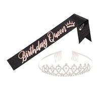 Set di corone e fasce di compleanno glitterate per bambini e adulti, accessori per feste, decorazione di buon compleanno, celebrazioni, fascia per capelli
