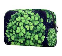 Set di cosmetici con simboli fortunati per il giorno di San Patrizio, piccola borsa da viaggio con cerniera, borsa da toilette portatile, organizer per trucchi per donne e ragazze, Multicolore 09