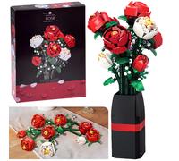 Set di costruzione bouquet di rose in vaso, 818 pezzi