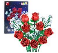 Set di costruzione bouquet di rose rosse - 649 pezzi