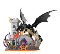 Set di costruzione del castello Dragonfire, kit modello di fortezza medievale, set di mattoncini per costruire draghi di fuoco per adulti e bambini, decorazione per l'ufficio di casa (919 pezzi)