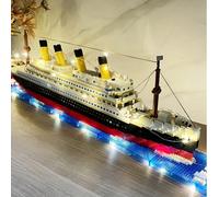 Set di costruzione di modellini di navi da crociera natalizi fai-da-te, puzzle di micromattoncini, decorazione, regalo per Natale, Pasqua, compleanni, regali invernali, blocchi di colore, mattoncini d