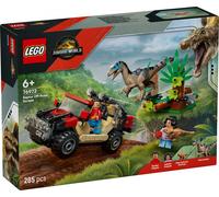 Set di costruzione LEGO Jurassic World: Fuga con il fuoristrada dal velociraptor