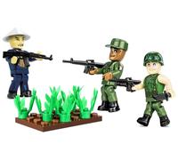 Set di costruzione - minifigure Vietnam: tre soldati con accessori