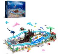 Set di Costruzione Montagne Russe dell'Oceano, 639 PCS Friends Parco Avventura Blocchi Amici con Sottomarino e Carrello Delfino, Regalo di Compleanno, Pasqua, Festa dei Bambini e Natale 6+