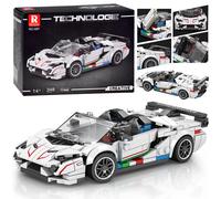 Set di costruzione tecnico - cabrio supersportivo bianco con spoiler, 348 pezzi