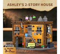 Set di Costruzioni Casa a 2 Piani di Ashley, Modello Modulare con Vista su Strada Urbana, Mattoncini da Assemblare, Ornamento per la Casa, Giocattoli Creativi, Regali per Adulti, 2284 Pezzi