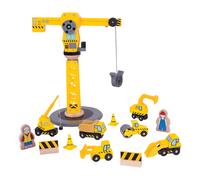 set di costruzioni in legno con gru BIGJIGS RAIL