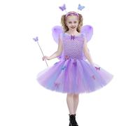 Set di costume da tutù da ragazza, motivo: sirena, lepre fata, abito in tulle, con fascia e accessori, realizzato a mano, per carnevale, Halloween, Pasqua e feste di compleanno