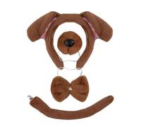 Set Di Costume Per Cucciolo | Per Giochi Di Ruolo Animali Con Orecchie, Fascia, Naso, Papillon E Coda | Kit Di Costumi Per Cane Di Peluche Morbido Per Bambini E Adulti | Ideale