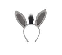 Set di costumi da asino con coda d'asino papillon guanto e fascia per capelli Halloween Animal Dress Up Outfit per bambini compleanno cosplay festa animale