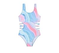 Set di Costumi da Bagno per Bambini Costume Sportivo con Gonna A Rete Asimmetrico Volant Body Ginnastica Ragazze Surf Spiaggia Bimba Idee Regalo