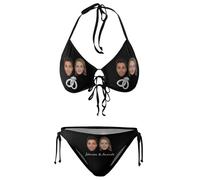 Set di Costumi da Bagno Personalizzati con Facce per Viso da Donna, Set Bikini Personalizzato con Volti, Costume da Bagno Personalizzato in due Pezzi Costumi da Bagno per Le Vacanze in Spiaggia