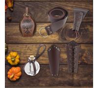 Set di costumi da cavaliere medievale da 5 pezzi retrò per il carnevale in