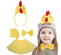 Set di costumi da gallo per bambini, per cosplay, con fascia e papillon, per il Ringraziamento, Natale, scuola, gioco a tema dolcetto o scherzetto