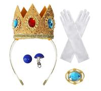 Set di costumi da principessa, con orecchini a spilla, guanti da principesse, diademia per donne, per feste di travestimento, carnevale, eventi cosplay, giochi di ruolo, feste e palcoscenico