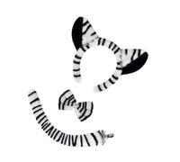 Set di costumi da zebre, orecchie e coda, papillon, accessori per Halloween, cosplay, feste, Halloween, cosplay