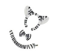 Set di costumi da zebre, orecchie e coda, papillon, accessori per Halloween, cosplay, feste, Halloween, cosplay