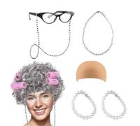 Set Di Costumi Della Nonna - Funny Creative Classic, Girl Cladding Sweet Stylish | 100 Days Of School Outfit Retro, Nonna Play Accessores Set Completo, Evento Per Eventi Teatrali Per Bambini Per