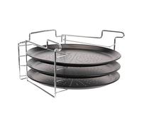 Set di cottura per pizza da 4 pezzi con supporto in filo e 3 vassoi