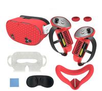 Set di cover in silicone 7 in 1 compatibili con accessori Meta Quest 3S, set di cover protettive per Meta Quest 3S, copertura per presa del controller, cover morbida, copriobiettivo, copertura per il