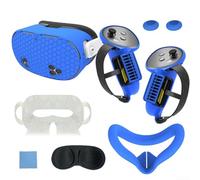 Set di cover in silicone 7 in 1 per cuffie Meta For Quest3S VR con nasello per migliorare il comfort e ridurre le perdite di luce (blu)