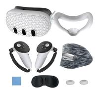 Set di cover in silicone compatibile con Oculus/Meta Quest 3, accessori VR cover protettiva include impugnature per controller, copertura anteriore per cuffie e copertura per il viso, protezione per