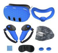 Set di cover in silicone compatibile con Oculus/Meta Quest 3, accessori VR cover protettiva include impugnature per controller, copertura anteriore per cuffie e copertura per il viso, protezione per
