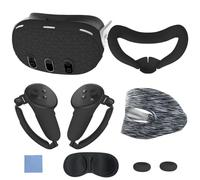 Set di cover in silicone compatibile con Oculus/Meta Quest 3, accessori VR cover protettiva include impugnature per controller, copertura anteriore per cuffie e copertura per il viso, protezione per