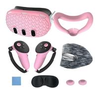 Set di cover in silicone compatibile con Oculus/Meta Quest 3, accessori VR cover protettiva include impugnature per controller, copertura anteriore per cuffie e copertura per il viso, protezione per