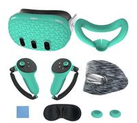 Set di cover in silicone compatibili con Oculus/Meta Quest 3, accessori VR cover protettiva include impugnature per controller, copertura anteriore per cuffie e copertura per il viso, protezione per