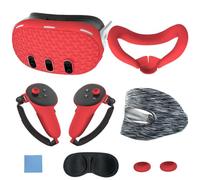 Set di cover in silicone compatibili con Oculus/Meta Quest 3, accessori VR cover protettiva include impugnature per controller, copertura anteriore per cuffie e copertura per il viso, protezione per