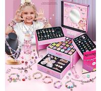 Set di creazione di gioielli con perle a scatto, kit artistico e artigianale per bambine dai 3 ai 7 anni, giocattoli con perle a scatto per creare collane, braccialetti e anelli, set creativo fai-da-t