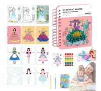 Set di creazioni magiche 8 in 1 for Principesse, Kit artistici Poke in for Bambine, attività Fai da Te con Adesivi Principesse, Kit Creativo for trapuntatura for età 5-10(Pink)