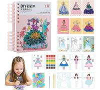 Set di creazioni magiche 8 in 1 per principesse, kit di design di moda per bambini con Poke Art, con adesivi di principesse, creazioni in lamina, divertimento artistico e pittura di gemme