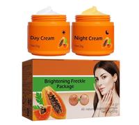 Set di creme viso naturali alla papaya e curcuma - Appositamente formulato per pelli sensibili, illumina e idrata delicatamente, attenua le macchie scure senza irritare.