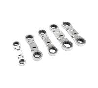 Set di cricchetti - 0,8 x 1,9 cm, 5 teste flessibili a doppia trasmissione per elettronica, kit di attrezzi compatto per auto con funzione pieghevole a 180 gradi, chiave a cricchetto per riparazione