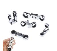 Set di cricchetti, 5 pezzi, testa flessibile a doppia azionamento, piccolo cricchetto per spazi ristretti, passi pieghevoli a 180 gradi con funzione retrattile da 3/4", kit attrezzi per elettronica