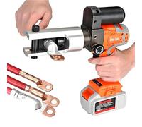 Set di crimpatrici per terminali in rame e alluminio, pinza crimpatrice idraulica, crimpatrice elettrica per cavi elettrici, include 2 batterie