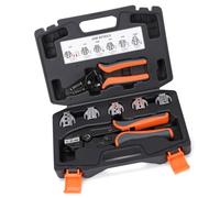 Set di crimpatura a cricchetto multiuso con matrici intercambiabili per giunzioni di testa termorestringenti e capicorda per manutenzione industriale